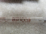 (24) Kimble KIMAX 51 Glass 10ml 1/10 Reusable Mohr Measuring Pipette Pipet 37020