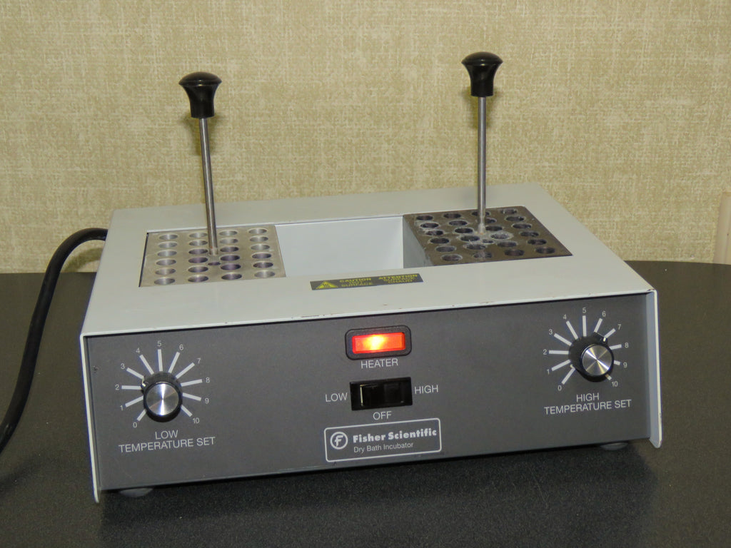 Fisher Scientific 11-718-4 Dual Temp Dry Bath Incubator w/ Dual 24 Well Heat Blocks