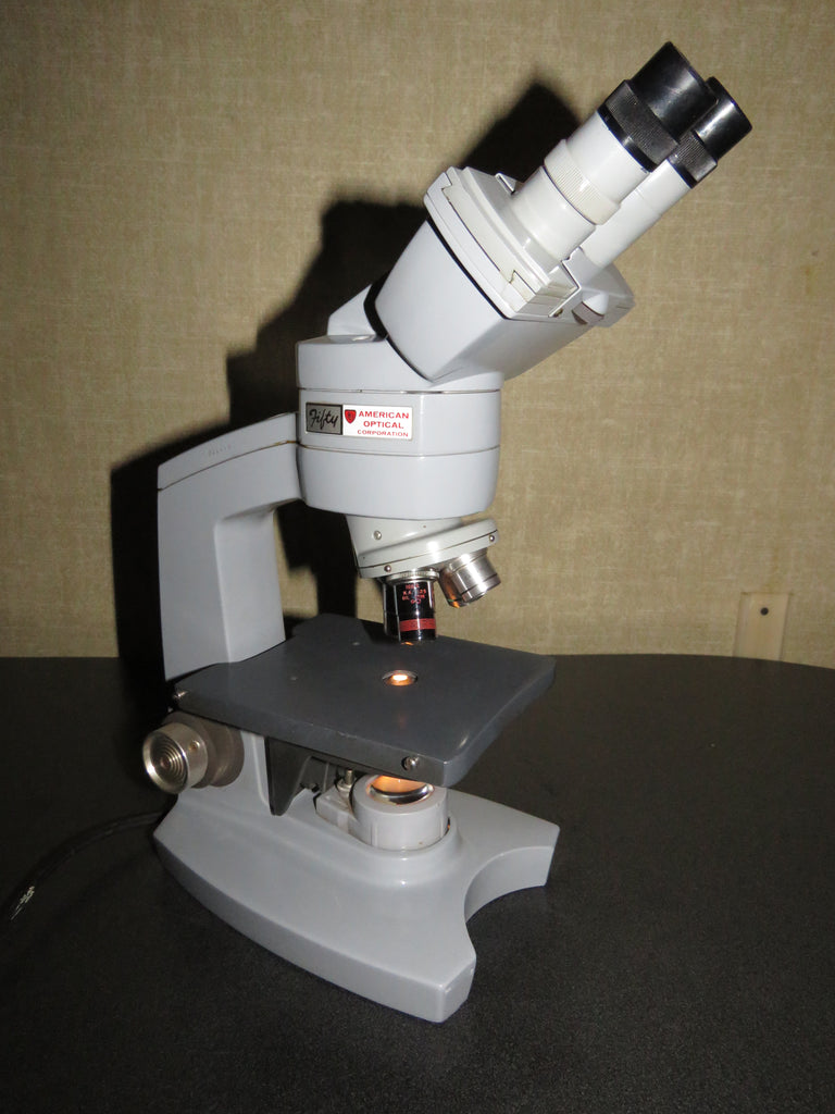 American Optical AO Spencer "Fifty" Stereo inspection microscope 100x 45x Objectives