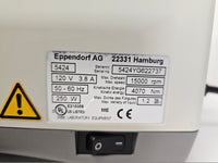 Eppendorf 5424 Benchtop Centrifuge w/FA-45-24-11 Rotor, 15000 RPM, 120V