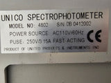 UNICO 4802 UV/Vis Spectrophotometer w/ 4 sample holder, tested, warranty
