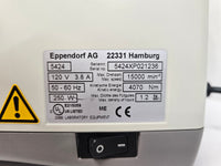 Eppendorf 5424 Benchtop Centrifuge w/FA-45-24-11 Rotor, 15000 RPM, 120V