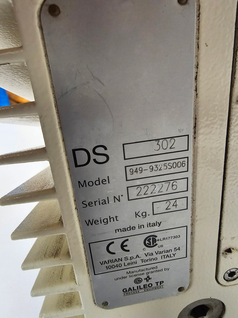 Agilent Varian DS302 Vacuum Pump, Model 949-9325S006, 120V, 1 phase, t ...