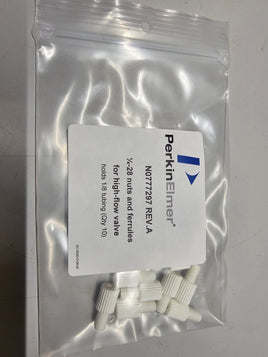 Perkin Elmer N0777297 HF FERRULE/NUT SET, 1/4-28 QTY.10