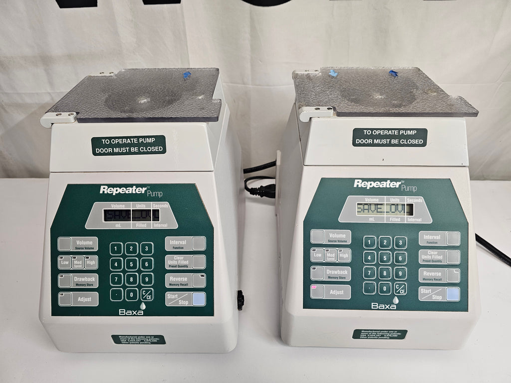 2 Baxter BAXA Pharmacy Repeater Pumps Model 099 for parts or repair only