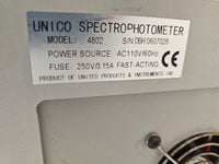 UNICO 4802 UV/Vis Spectrophotometer, new D2 lamp, tested, warranty