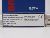 Brooks Instrument 4800 Series Mass Flow Meter AIR, 0-10 SLPM Inlet 7 psig Outlet 0 Psig