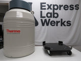 Thermo Electron Model 8031 Liquid Nitrogen Dewar Tank Lab w/ Racks and Rolling Cart