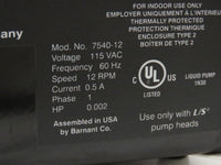 Cole Parmer MasterFlex L/S Peristaltic Pump Drive 7540-12 Fixed Speed 12 rpm