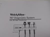 Welch Allyn 767 Wall Transformer with Otoscope & Ophthalmoscope Excellent Shape