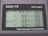 HUATO S220-T8 Eight Channel Thermocouple Data Logger w/Temp Probe