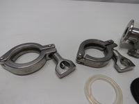 Sharpe 1 inch N66 CF8M Stainless Steel 316 1" Ball Valve with Seals / Clamps