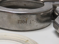 Sharpe 1 inch N66 CF8M Stainless Steel 316 1" Ball Valve with Seals / Clamps