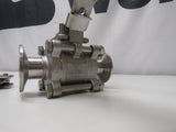Sharpe 1 inch N66 CF8M Stainless Steel 316 1" Ball Valve with Seals / Clamps