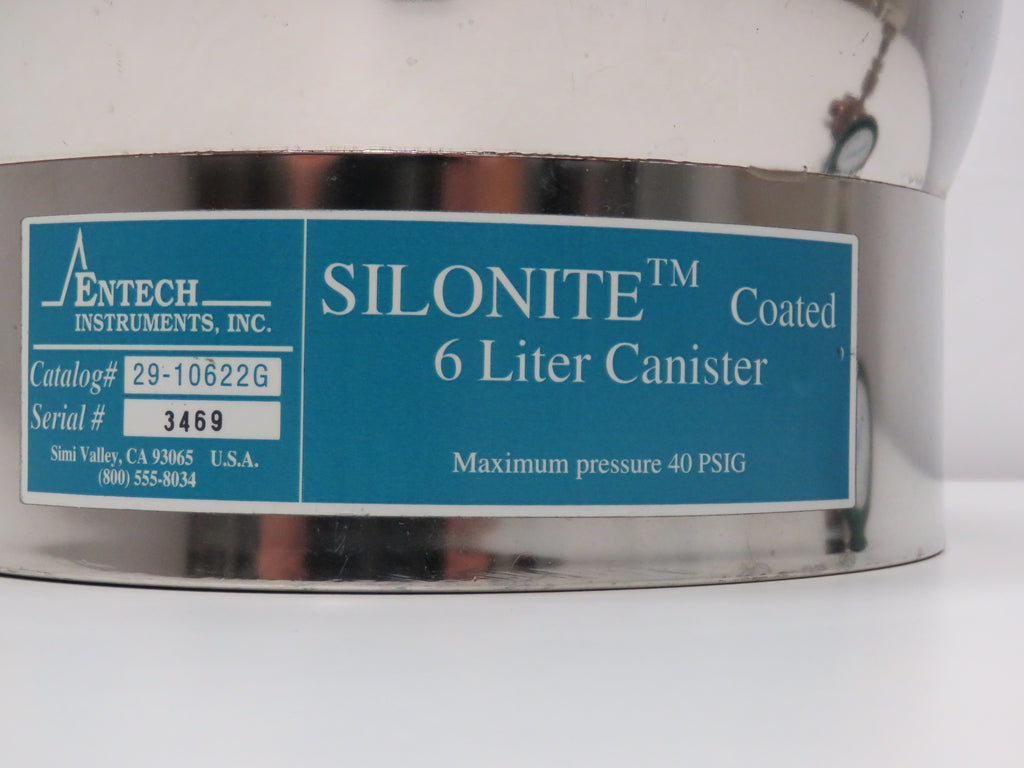ENTECH Silonite Coated Canister 6 L With 0 30 PSI Valve Vacuum P entech-silonite-coated-canister-6-l-with-0-30-psi-valve-vacuum-p