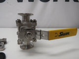 Sharpe 1 inch N66 CF8M Stainless Steel 316 1" Ball Valve with Seals / Clamps