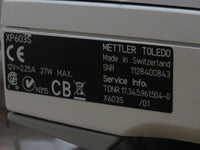 Mettler Toledo XP603S Analytical Balance Scale - Weight Verified - 610g d=1mg