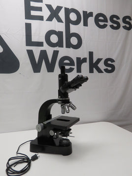 Vintage Ernst Leitz Wetzlar Binocular Head Microscope w/ 100x 40x 10x Objectives