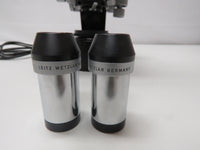 Vintage Ernst Leitz Wetzlar Binocular Head Microscope w/ 100x 40x 10x Objectives