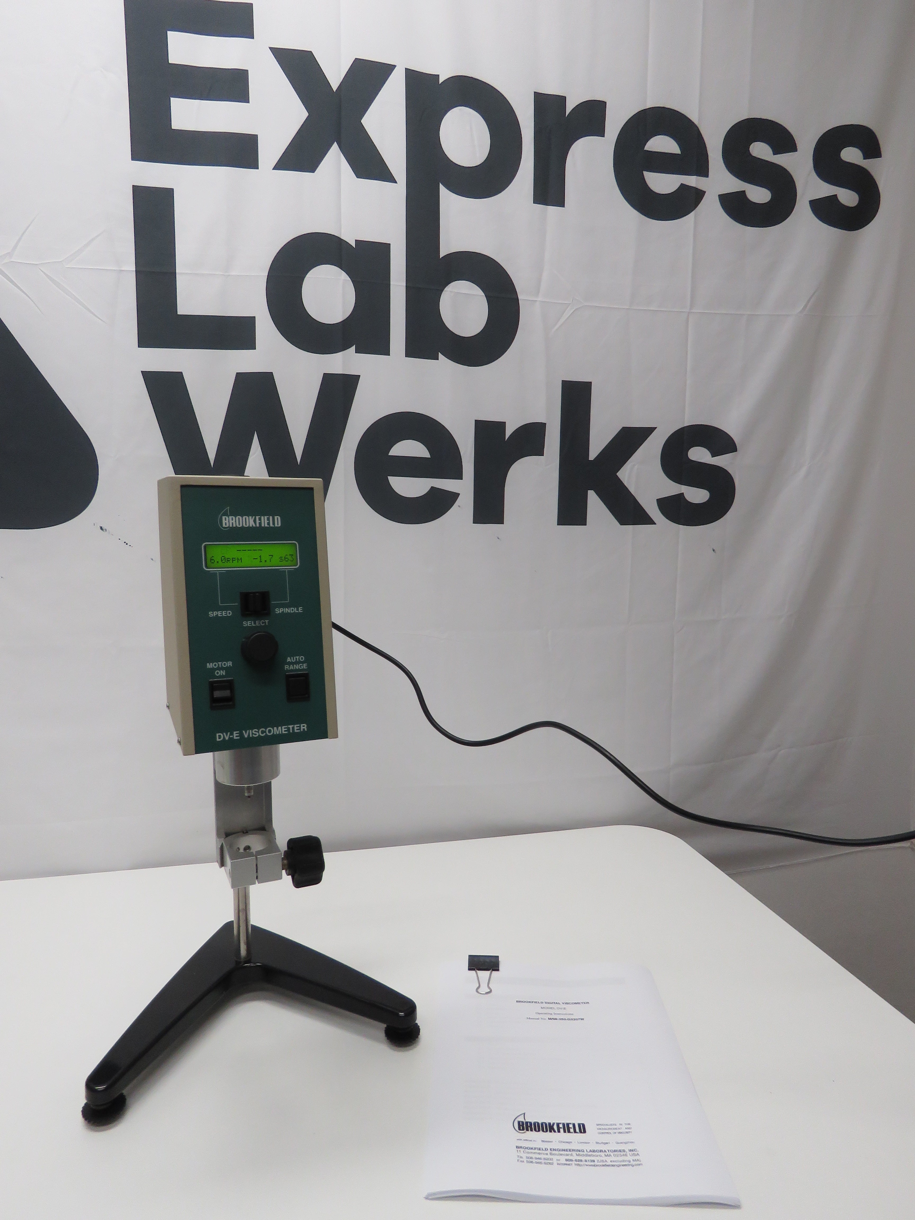 Brookfield LVDVE115 Low-range viscometer, 115 VAC with Laboratory Stan ...