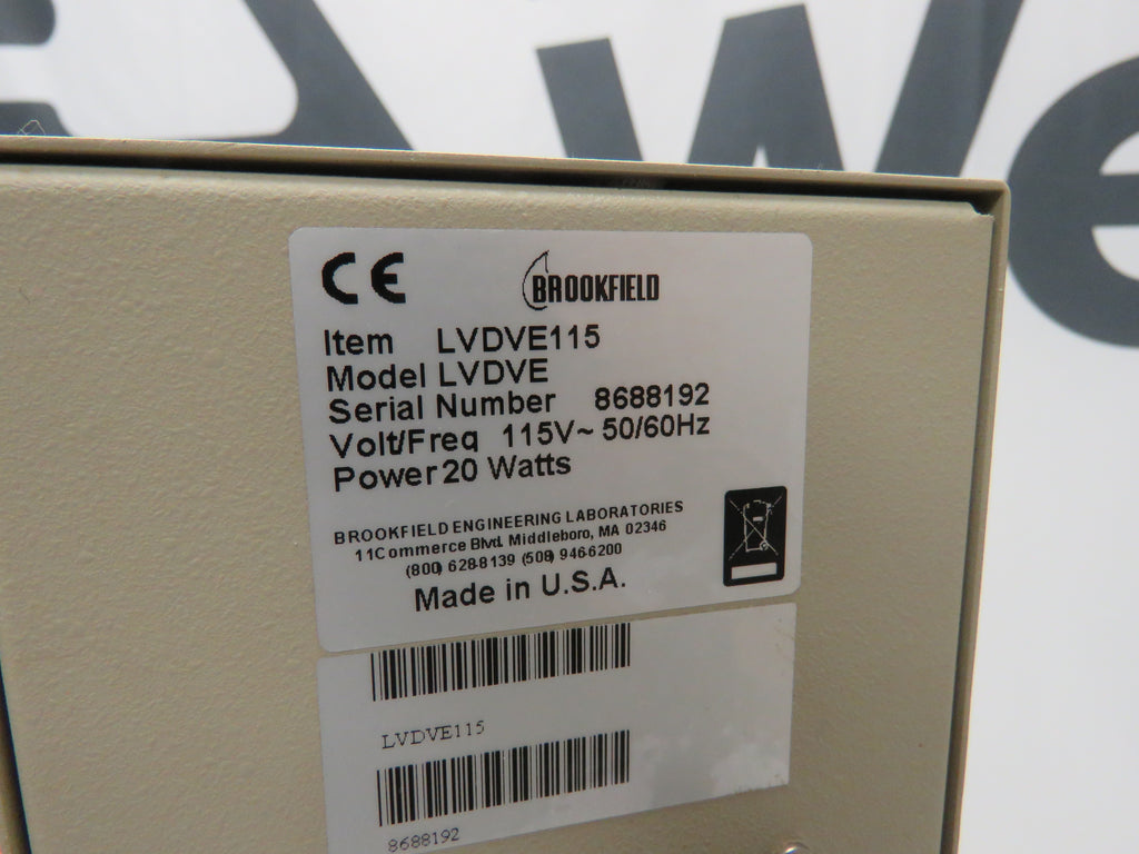 Brookfield LVDVE115 Low-range viscometer, 115 VAC with Laboratory Stan ...