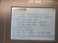 Shimadzu UV-1800 Double Beam UV/Visible Scanning Spectrophotometer - Tested