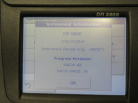 2014 Hach DR 2800 Portable Spectrophotometer with Power Supply