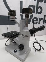 AmScope IN200 Series Inverted Biological Trinocular Compound Microscope 50W Halogen 10MP USB 3.0 C-mount Camera