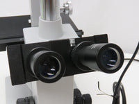 AmScope IN200 Series Inverted Biological Trinocular Compound Microscope 50W Halogen 10MP USB 3.0 C-mount Camera