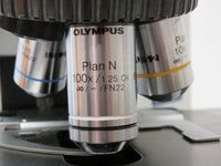 Olympus BX41TF Microscope U-TBI-CLI Tilting Binocular Head, 3 objectives
