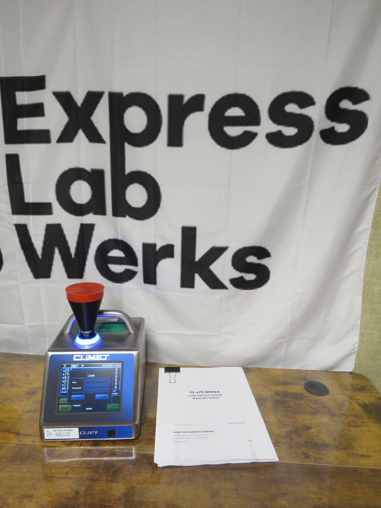 2021 Climet CI-1070 Particle Counter 2024 Calibration w/ Admin Password, Ci-A53 PROBE