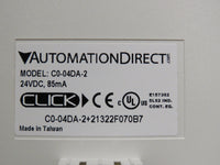 Automation Direct C0-04DA-2 CLICK 4-Channel Analog Output Module, 24 VDC, 85mA w/ Warranty
