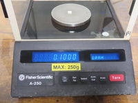 Fisher Scientific Denver Instrument A-250 Gram Balance Scale Verified 250g 0.1mg