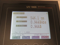 Shimadzu UV-1800 Double Beam UV/Visible Scanning Spectrophotometer - Tested