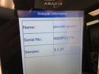 2023 Abaxis Piccolo Xpress Diagnostic Chemistry Analyzer 1100-1001 2nd Gen 3.1.3