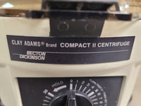 Clay Adams Compact II Benchtop Centrifuge w/ Fixed Angle 2x15mL tube rotor