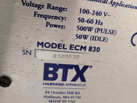 BTX ECM 830 Electroporation Electro Square Porator, Square Wave, 5 to 500V