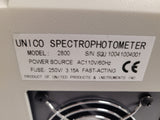 UNICO 2800 UV/Vis Spectrophotometer, tested, sold with a warranty