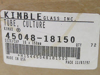 Kimble USA - Kimax Culture Test Tube for Laboratory -- 18 x 150mm  **Box of 65**