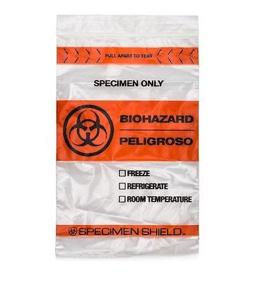 Biohazard Specimen Bags 6" X 9" - 1000 Count Case