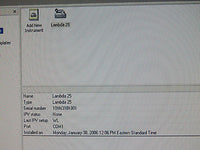 Perkin Elmer Lambda 25 UV/Vis Spectrophotometer w/ PC UV Winlab 5.1.5