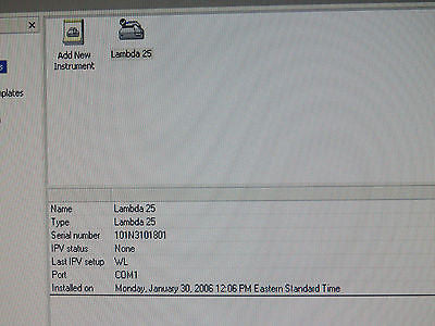 Perkin Elmer Lambda 25 UV/Vis Spectrophotometer w/ PC UV Winlab 5.1.5 ...