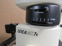 Leica MZ7 5 Inspection Stereo Microscope 1.0X Objective Photo Tube & Articulating Weighted Stand