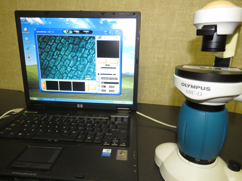 Olympus MIC-D Inverted Digital Microscope w/ Laptop & Image Recording ...