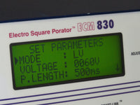 BTX ECM 830 Electroporation Electro Square Porator, Square Wave, 5 to 500V w/ Caliper