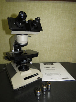 Olympus BH-2 BHTU microscope - 100x 40x 10x objectives with Manual