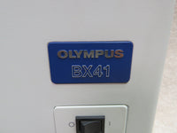 Olympus BX41TF microscope with U-AC2 condenser, U-BI30-2 widefield binocular Head, 3 objectives