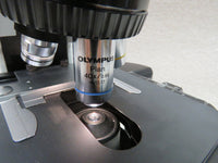 Olympus BX41TF microscope with U-AC2 condenser, U-BI30-2 widefield binocular Head, 3 objectives