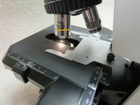 Olympus BX41TF microscope with U-AC2 condenser, U-BI30-2 widefield binocular Head, 3 objectives