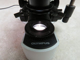 Olympus BX41TF microscope with U-DCW darkfield condenser, U-BI30-2 widefield binocular Head, 3 objectives